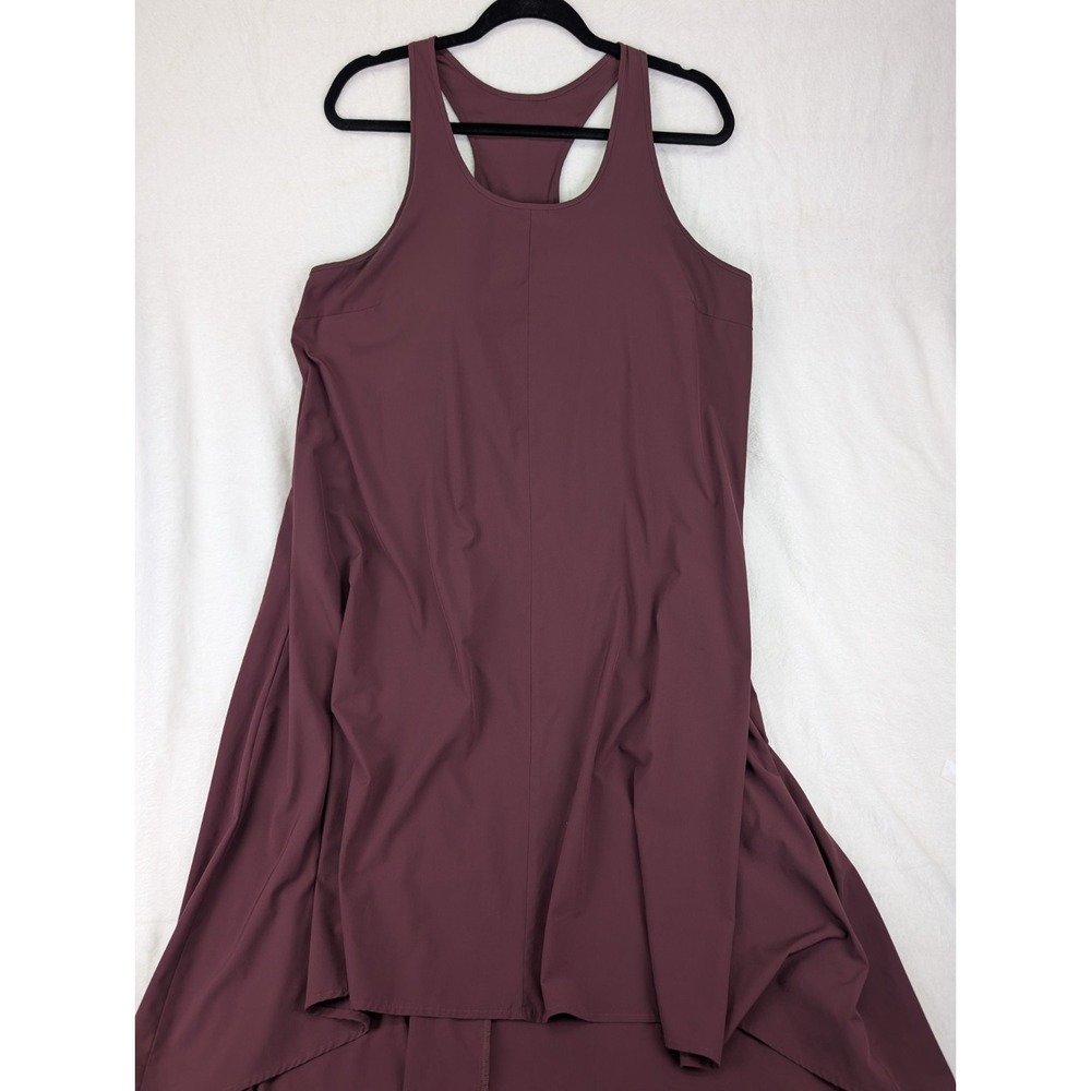 Halara Breezeful Racerback Dress XL Burgundy High Low Quick Dry Built In Bra